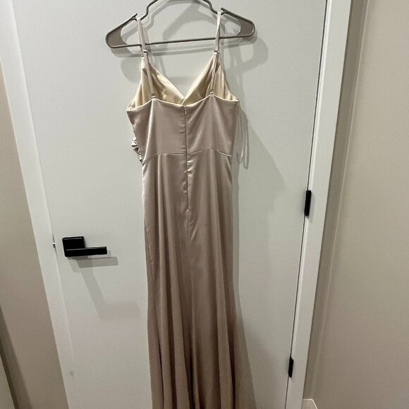Revelry Rory Satin Dress in Soft Champagne - Picture 5 of 5